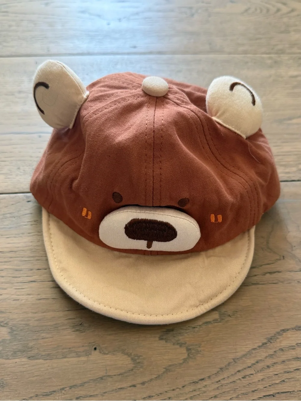 Baby Toddler Bear Baseball Cap Brown 3D Ears Adjustable Hat 6-24 Months